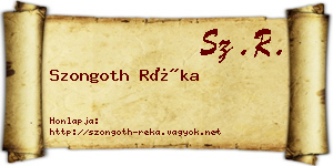 Szongoth Réka névjegykártya